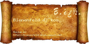 Bienenfeld Ákos névjegykártya