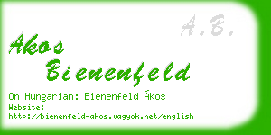 akos bienenfeld business card
